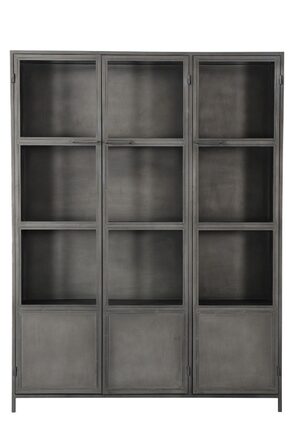 Metalen 3 deurs vitrinekast i- stock - Korver Living