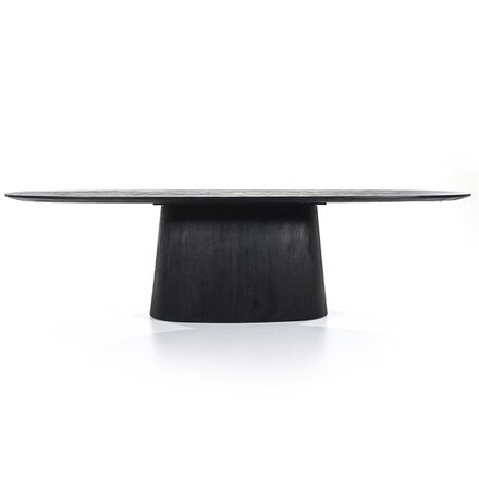 Eettafel Aron ovaal 300x110 - zwart - Korver Living