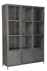 Metalen 3 deurs vitrinekast i- stock - Korver Living